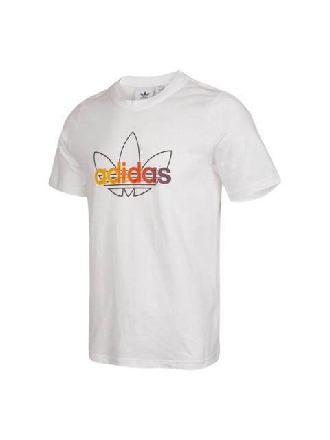 adidas originals Sprt Graphic Logo Printing Sport Round NeckShort Sleeve Men's White GN2428