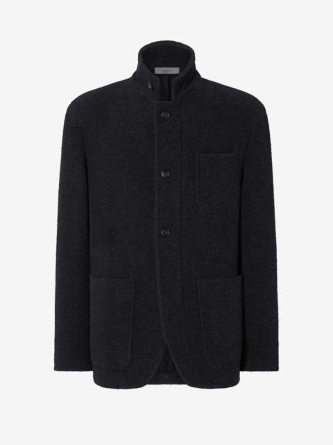 Anthracite grey melange pure wool jacket