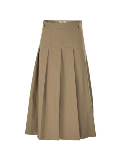 pleated A-line skirt