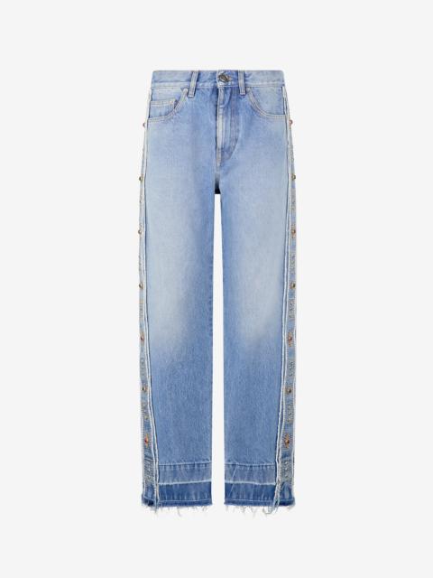 Jeans With Stud And Stone Pattern