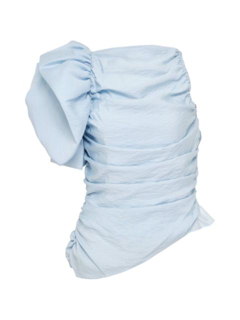 gathered one-shoulder top