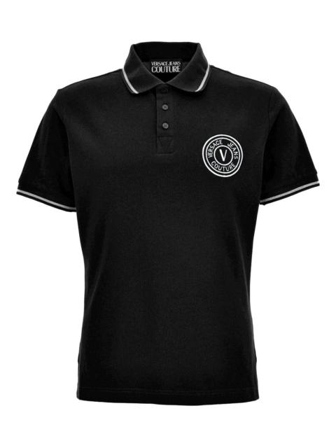 embroidered-logo tipped polo shirt