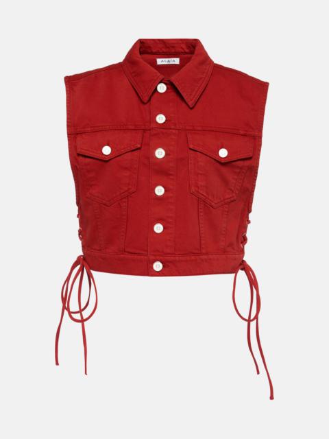 Eyelet cotton vest