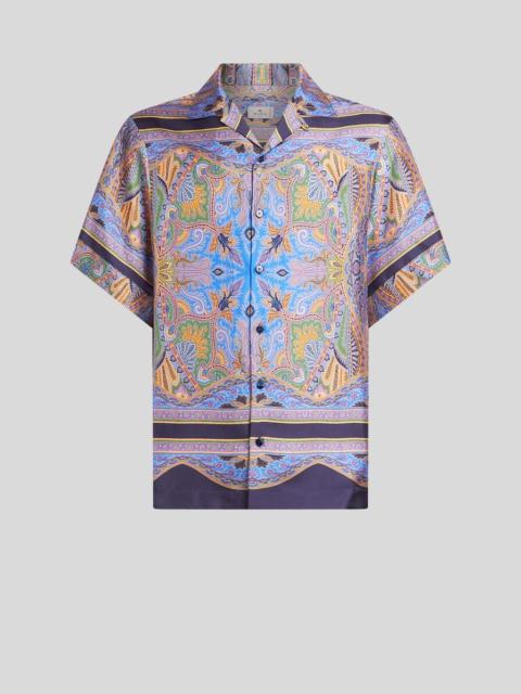TWILL SHIRT WITH PLACED PAISLEY PRINT