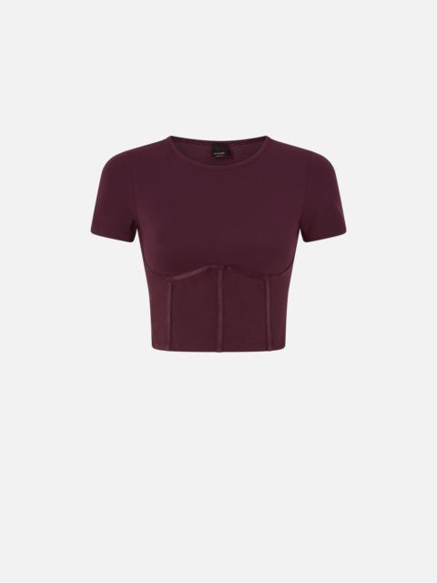 BUSTIER TOP WITH SHORT SLEEVES