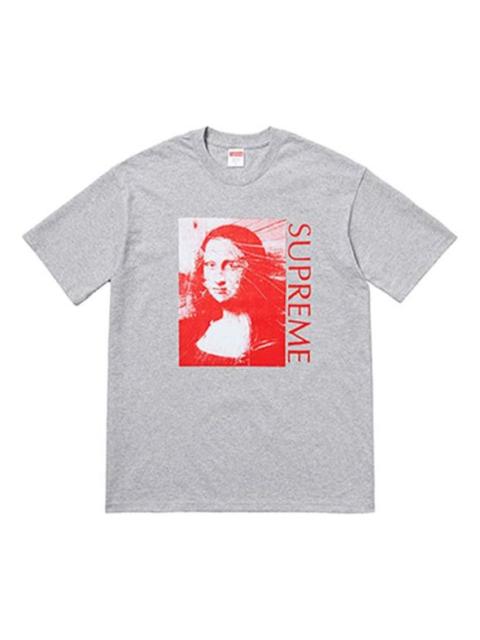 Supreme SS18 Mona Lisa Tee Heather Grey Printing Short Sleeve Unisex Gray SUP-SS18-443