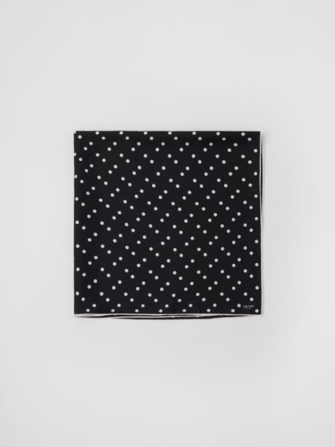 Printed silk twill scarf 90x90