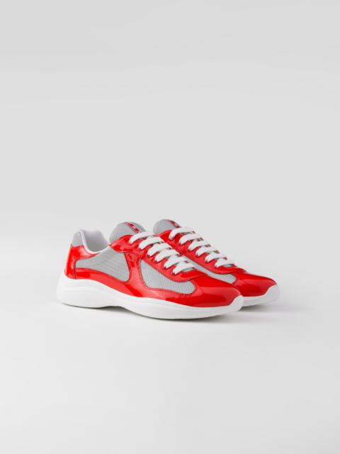 Patent leather and technical fabric Prada America's Cup sneakers