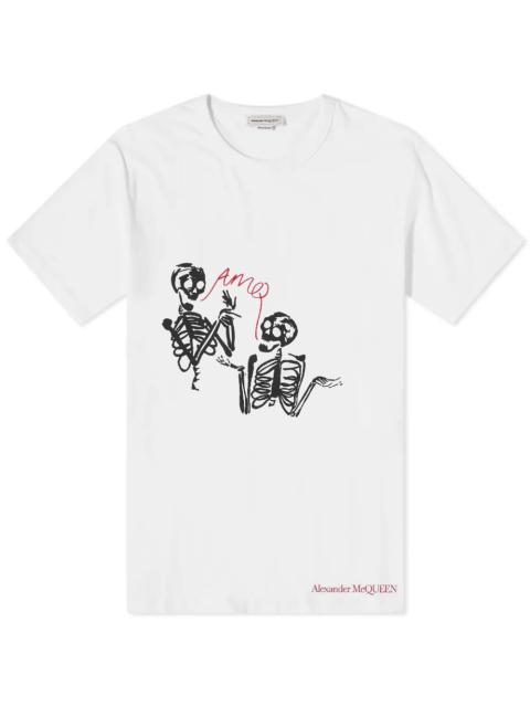 Alexander McQueen Skeleton Print Logo Tee