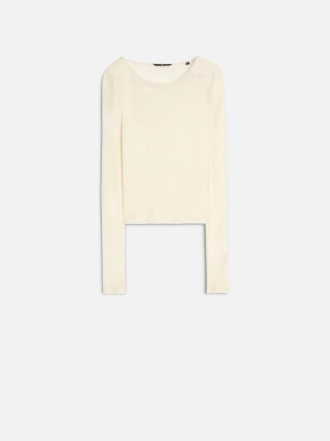 Long Sleeve Crew in White