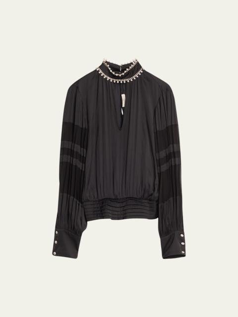 Jolene Embellished Long-Sleeve Blouse