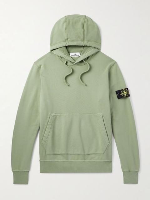 Logo-Appliquéd Organic Cotton-Jersey Hoodie Green