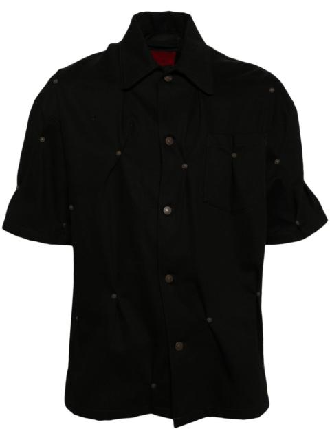 Multi-Rivet denim short sleeves shirt