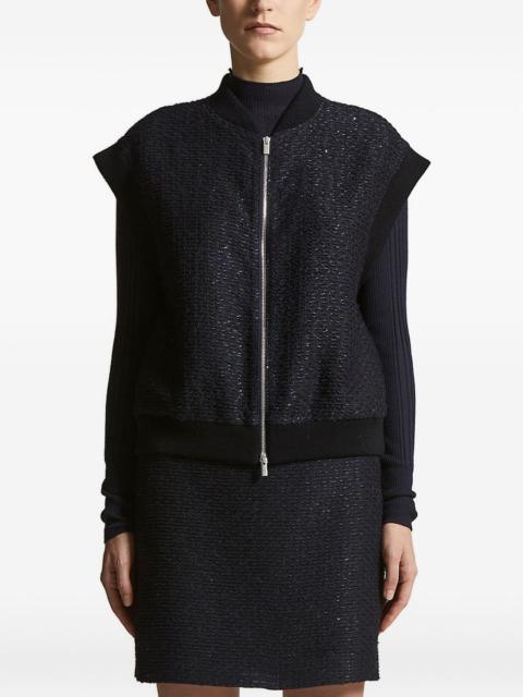 sequin-embellished sleeveless hoodie