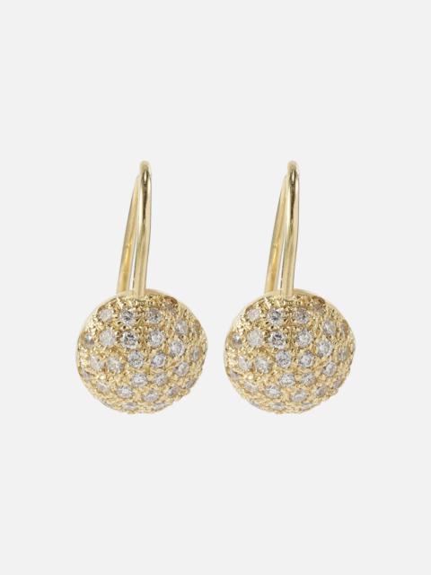 Sphere 18kt gold earring with diamonds