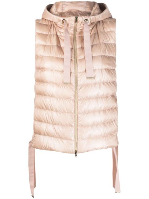 hooded quilted gilet