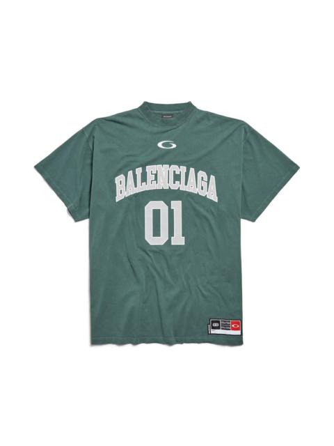 Men's Basketball Oversized T-shirt in Dark Green/light Green