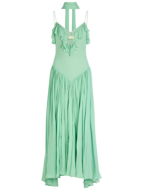 DE LA Vali Harmattan Ruffled Georgette Maxi Dress