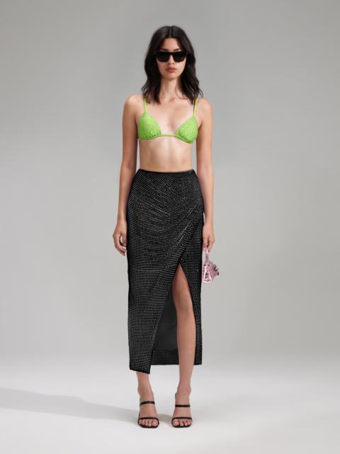 Green Rhinestone Triangle Bikini Top