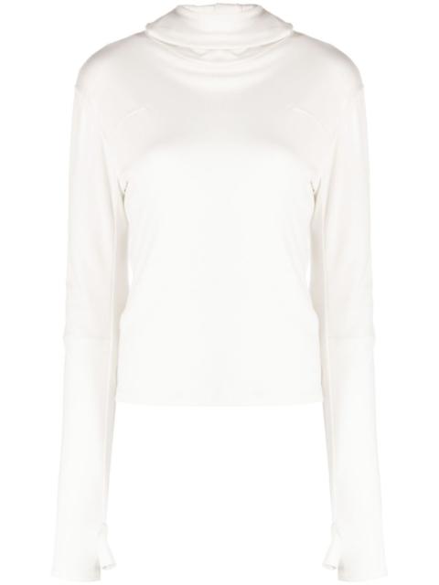 pop-up ear detail cotton-blend hoodie