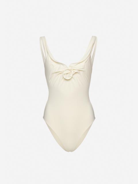 Flower detail swimsuit in cream