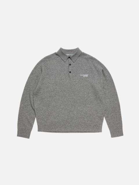 Wool knit polo - Dark grey