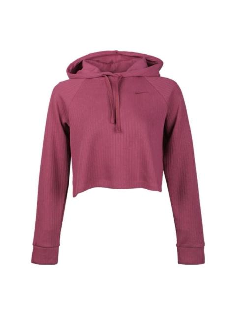 (WMNS) Nike Sportswear Ribbed Hoodie 'Purple Red' CJ2664-528