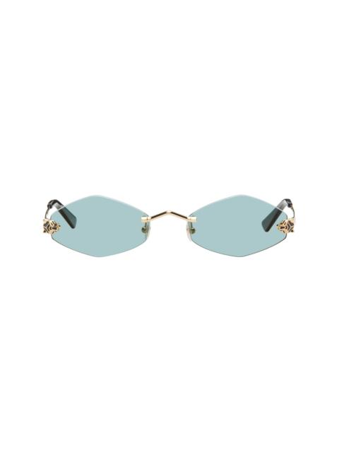 Gold 'Panthère de Cartier' Sunglasses