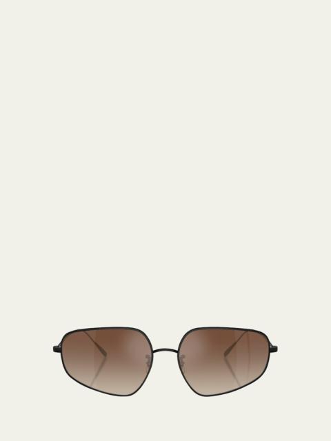 OV1356S Rectangular Metal Sunglasses
