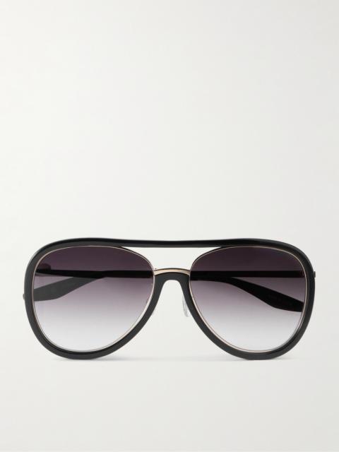 Fossett Aviator-style Acetate And Gold-tone Titanium Sunglasses