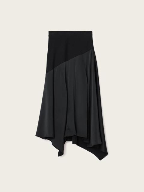PIA SATIN ASYMMETRIC MAXI SKIRT