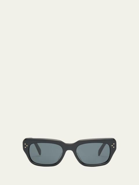 Men's 3-Dot Acetate Rectangle Sunglasses