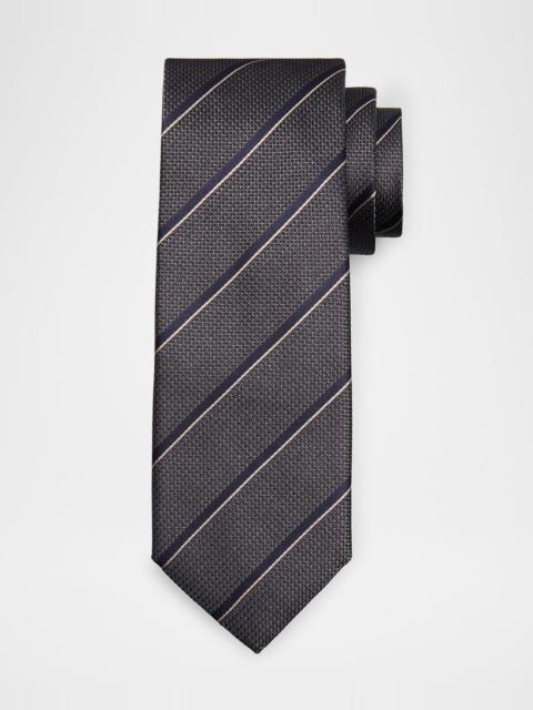 Men's Textured Multi-Stripe Silk Jacquard Tie