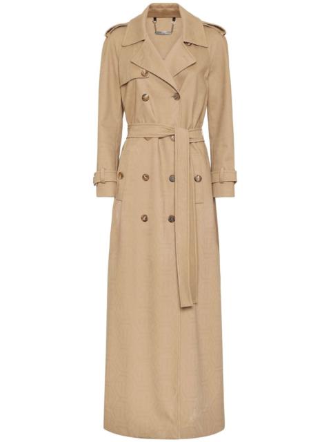 monogram long trench coat