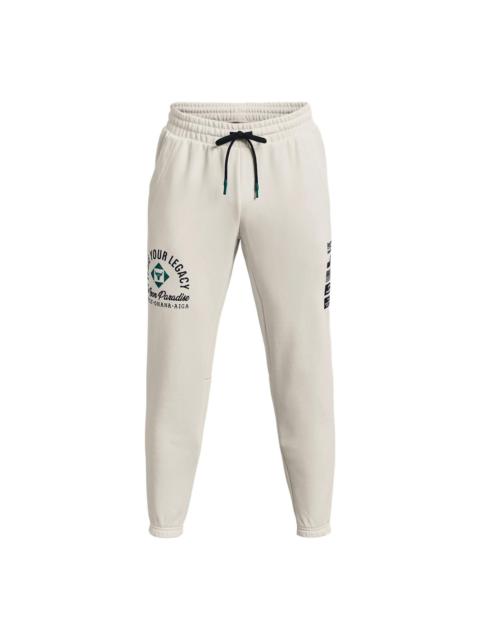 Under Armour Project Rock Heavyweight Terry Pants 'Ivory Black' 1377440-130