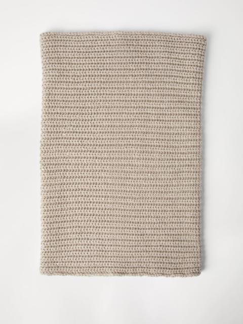 Cashmere and silk dazzling rib knit neck warmer