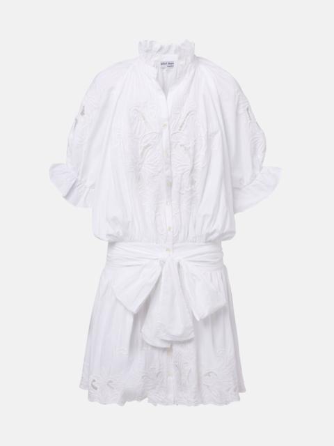 Embroidered cotton poplin minidress