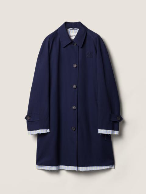 Single-breasted poplin coat