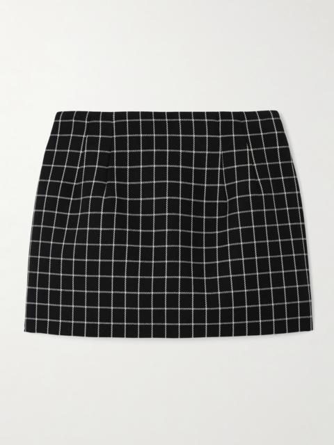Contour Checked Wool-twill Mini Skirt