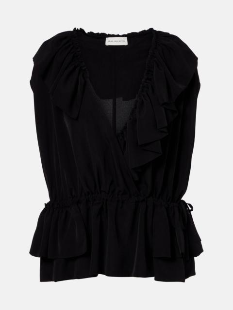Ruffled jersey top