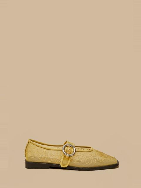Banana Yellow Square Toe Ballerina