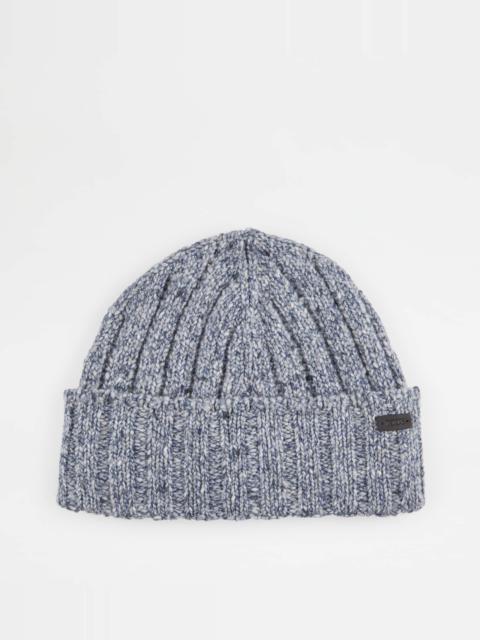 CASHMERE BLEND BEANIE - BEIGE