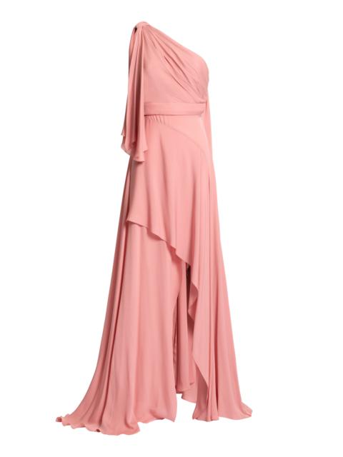 Draped Silk Georgette Gown pink