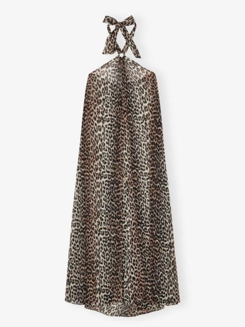 LEOPARD CHIFFON HALTERNECK DRESS