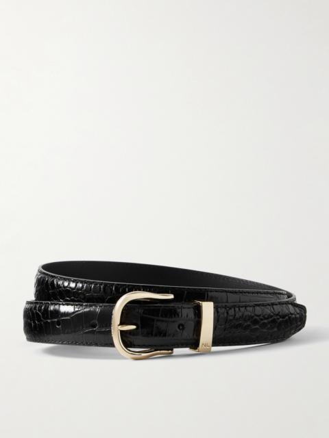 Louise Croc-effect Leather Belt
