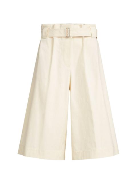 cotton gabardine paperbag-waist bermuda shorts