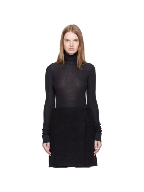 Gray Seamless Turtleneck