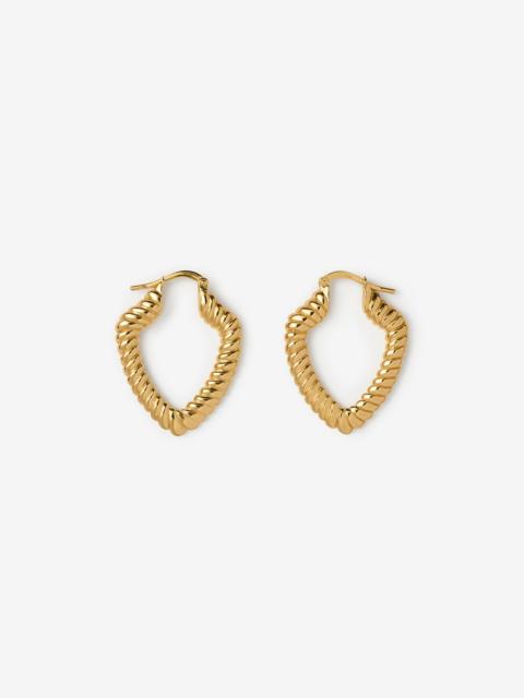 Small Shield Twisted Hoop Earrings​