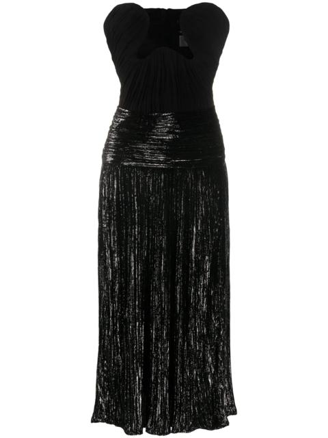 lurex velvet bustier dress