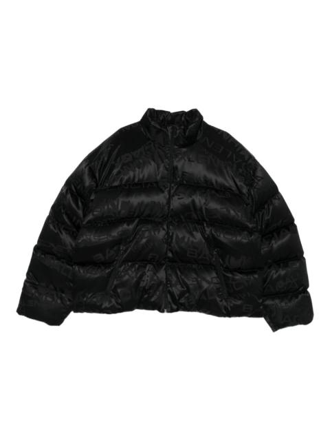 logo-pattern quilted jacket